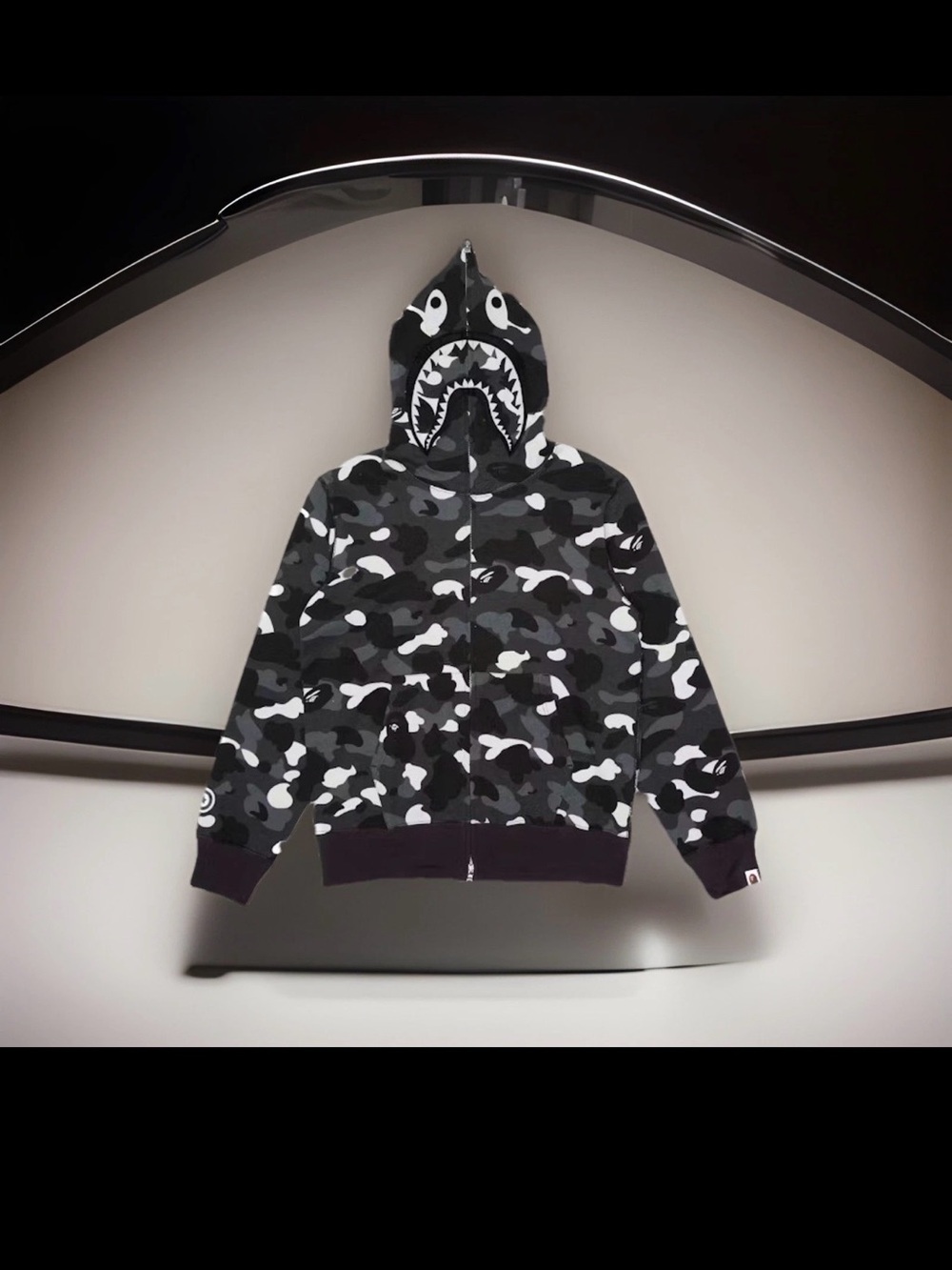Bape Full Zip Shark Hoodie Glow in the Dark City Camo XXXL